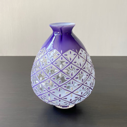 pattern vase  紫格子 2枚目の画像