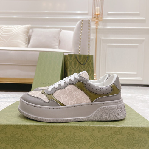 GUCCI ホワイト 厚底スニーカー Gucciのカップルの白い厚底(5cm)スニーカー スニーカー Miki 通販