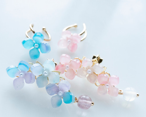 ハンドメイド カラフル ♡ 傘 ❤︎ ピアス風 ビジュー イヤーカフ ♡ f1219ae3a124ce7d2be1a421441c6d