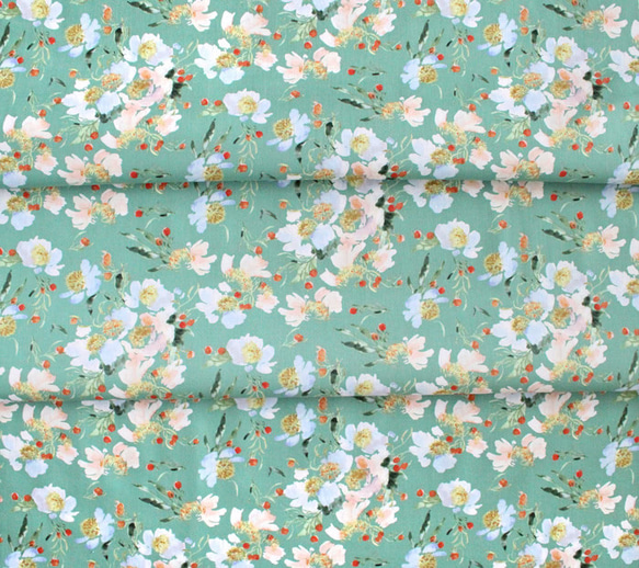 カットクロス Windham Fabrics Wildflower Clair de Lune Spruce 6枚目の画像