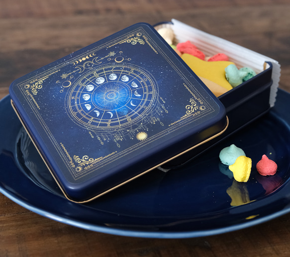 月の満ち欠け・12星座 クッキー缶・小物入れ（缶のみ） その他ケース