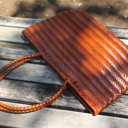 手編み 籠バッグ レザーハンドル ハンドメイド レザーハンドル 編み込み かごバッグ 大型