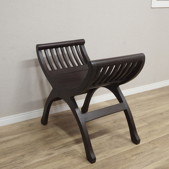 新品 アジアン チーク家具 無垢 デザインスツール カルティニチェア 