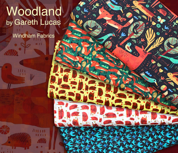 カットクロス Windham Fabrics Woodland Baby Hedgehogs White 7枚目の画像