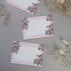 ミニメッセージカード　8枚セット（封筒付き）【Pink×Flowers】 4枚目の画像