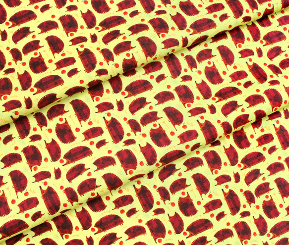 カットクロス Windham Fabrics Woodland Baby Hedgehogs Chartruese 5枚目の画像
