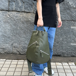 <50％OFFSALE>【カードケース付き カラフルビーンズリュックR 】レザーリュック（本革）GREEN 16枚目の画像