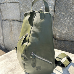 <50％OFFSALE>【カードケース付き カラフルビーンズリュックR 】レザーリュック（本革）GREEN 7枚目の画像