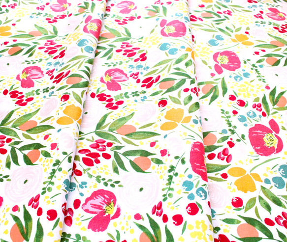 カットクロス Windham Fabrics Cora 52359-1 Cora Floral White 4枚目の画像