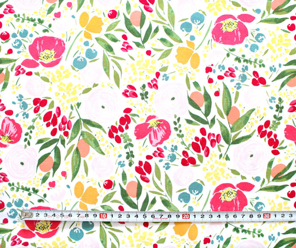 カットクロス Windham Fabrics Cora 52359-1 Cora Floral White 3枚目の画像