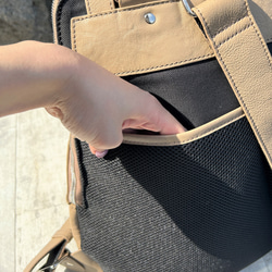 <50%OFFSALE> 【カードケース付き カラフルビーンズリュックR 】レザーリュック（本革）BEIGE 14枚目の画像