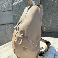 <50%OFFSALE> 【カードケース付き カラフルビーンズリュックR 】レザーリュック（本革）BEIGE 9枚目の画像