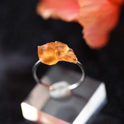 【007 Poppy Collection】火蛋白石礦物寶石戒指戒指天然石飾品 第4張的照片