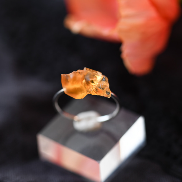 【007 Poppy Collection】 ファイアオパール 鉱物原石 リング 指輪 天然石 アクセサリー 2枚目の画像