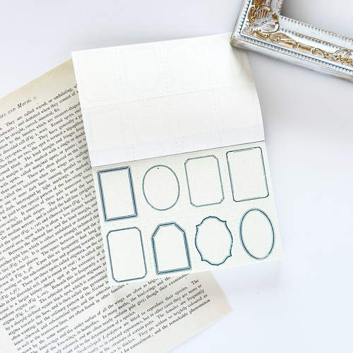 コラージュ素材 ミニフレームペーパー 50枚 メモ帳 n i j i - i r o