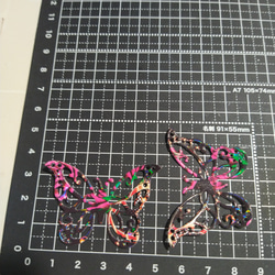 キラキラ 上質紙 ホログラム ダイカット 蝶 10枚セット コラージュ 素材 2枚目の画像