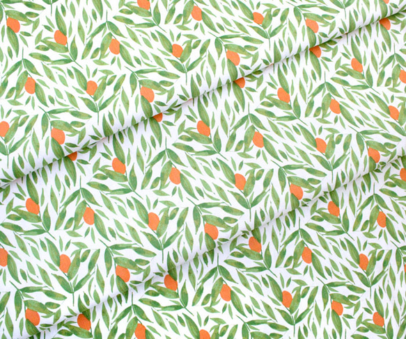 カットクロス Windham Fabrics Cora 52362-1 Kumquats White 5枚目の画像