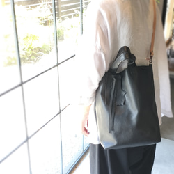 shoulder tote 　黒色　ピッグスキンレザー 19枚目の画像