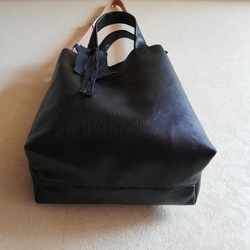 shoulder tote 　黒色　ピッグスキンレザー 15枚目の画像