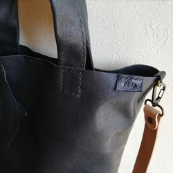 shoulder tote 　黒色　ピッグスキンレザー 8枚目の画像