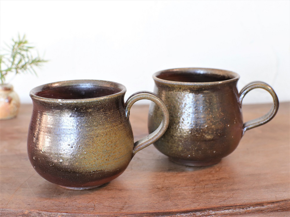 備前焼 コーヒーカップ(中)2個セット st-006 マグカップ 宗兵衛