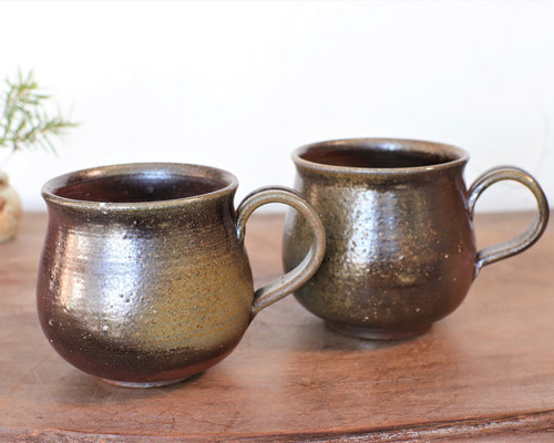 備前焼 コーヒーカップ(中)2個セット st-006 マグカップ 宗兵衛