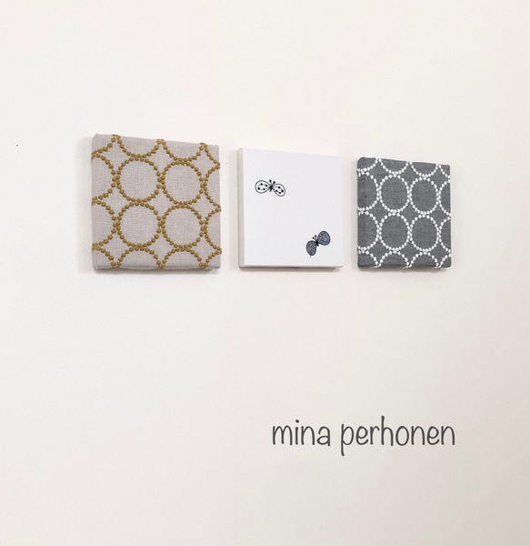 mina perhonen  ミナペルホネン  ファブリックパネル 3点セット ハンドメイド 2枚目の画像