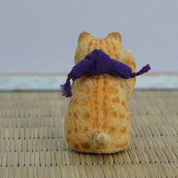 縮緬人形　豆猫十一　茶トラ 3枚目の画像