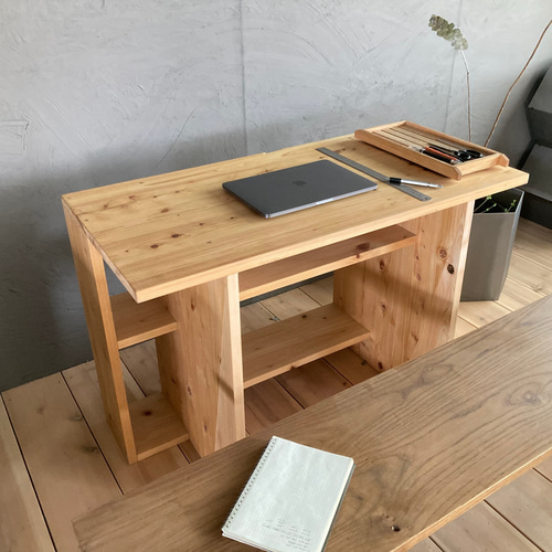 コドモから大人まで使える桧の収納デスク 勉強机｜PC机｜作業台