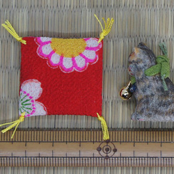 縮緬人形　豆猫十五　サビネコ 4枚目の画像