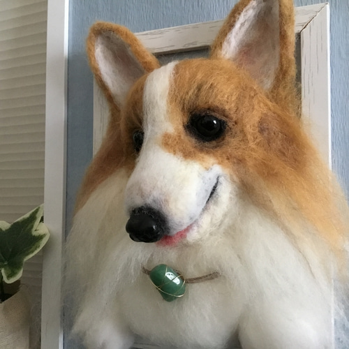 Happy Stone Dog おかざりDog コーギー 額入り ストーン リアル