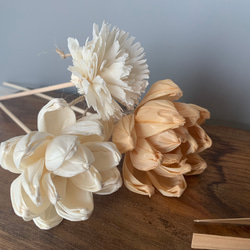 【リードスティック】香りを楽しむひのきのお花 ルームディフューザー アートフラワー 天然素材 エコなインテリア雑貨　蓮 6枚目の画像
