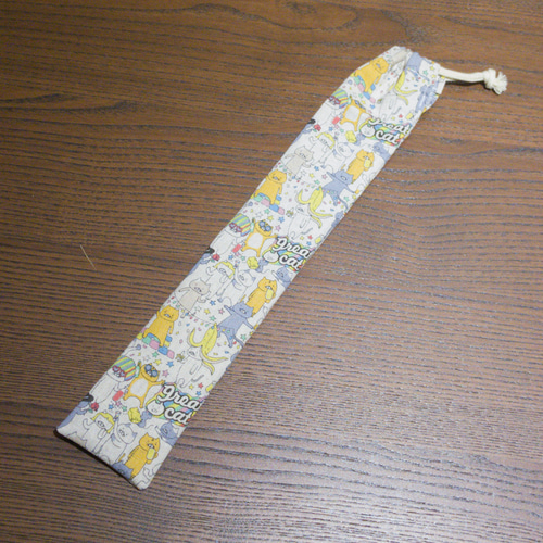 定規入れ ものさし袋 greatcat 生成り 30cm定規 きんちゃく