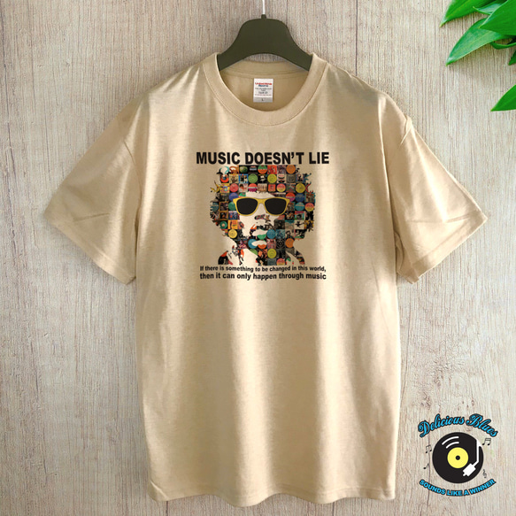 MUSIC DOESN'T LIE / Tシャツ / BEIGE 2枚目の画像