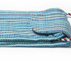 手織り布携帯電話ケース収納袋チケットホルダーのんびり旅行カードケースサイドバックパック - レインボーカラーストライプカラークリ 11枚目の画像