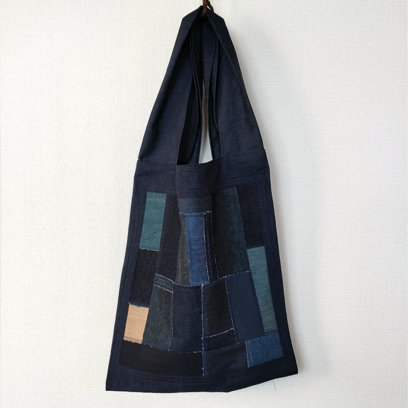 Sale | 岡山デニムの大きめマルシェバッグ すこしパッチワーク