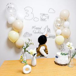 誕生日　飾り　ワイヤークラフト　ワイヤーアート　ハーフバースデー　バースデーフォト　お花　フラワー　女の子　風船 6枚目の画像