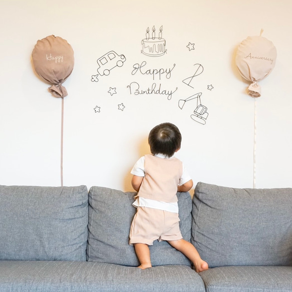 誕生日　飾り　ワイヤークラフト　ワイヤーアート　ハーフバースデー　バースデーフォト　お花　フラワー　女の子　風船 9枚目の画像