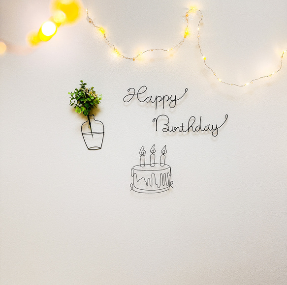 誕生日　飾り　ワイヤークラフト　ワイヤーアート　ハーフバースデー　バースデーフォト　お花　フラワー　女の子　風船 4枚目の画像