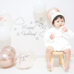 誕生日　飾り　ワイヤークラフト　ワイヤーアート　ハーフバースデー　バースデーフォト　お花　フラワー　女の子　風船 7枚目の画像