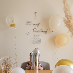 誕生日　飾り　ワイヤークラフト　ワイヤーアート　ハーフバースデー　バースデーフォト　お花　フラワー　女の子　風船 2枚目の画像