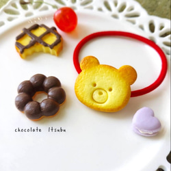 くまさんの名前入れクッキーのヘアゴム♪フェイクスイーツ♪ ヘアゴム