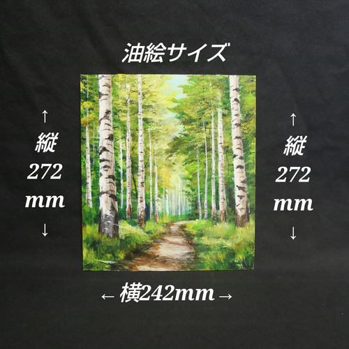 油絵 油彩 油彩画 絵画 絵【白樺林道】 絵画 HR 通販 15965147