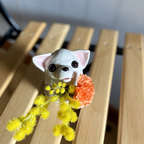 vintage ceramic made in JAPAN Dog object/ビンテージ 陶器製 犬 オブジェ/置物(A554)