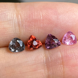 SR13 宝石質 三角形 ミャンマー産 天然 スピネル ルース 裸石 赤オレンジ ピンク 紫 ラベンダー 金属灰 6枚目の画像