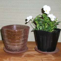 Red soil flower pot 植木鉢 ミニ 焼締 送料２~3割引 1枚目の画像