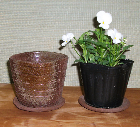 Red soil flower pot 植木鉢 ミニ 焼締 送料２~3割引 1枚目の画像