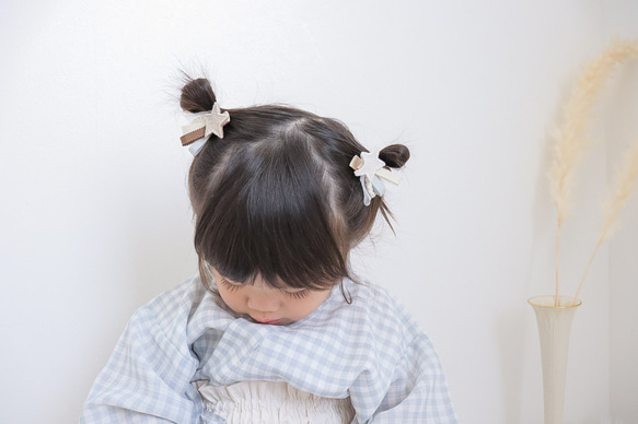 くすみカラーの流れ星ベビークリップ　☆　ヘアクリップ　七夕　ファーストバースデー　誕生日　プレゼント 5枚目の画像