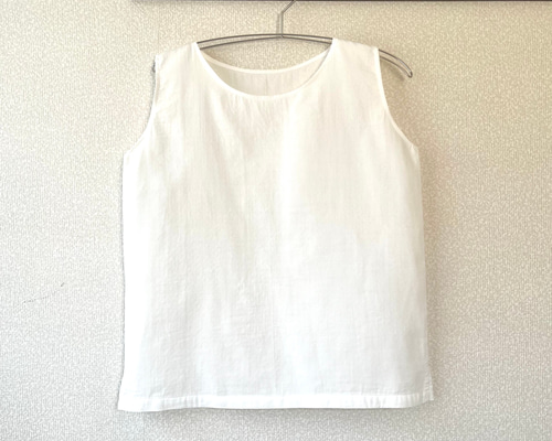 ダブルガーゼのシンプルなタンクトップ 【白】 タンクトップ