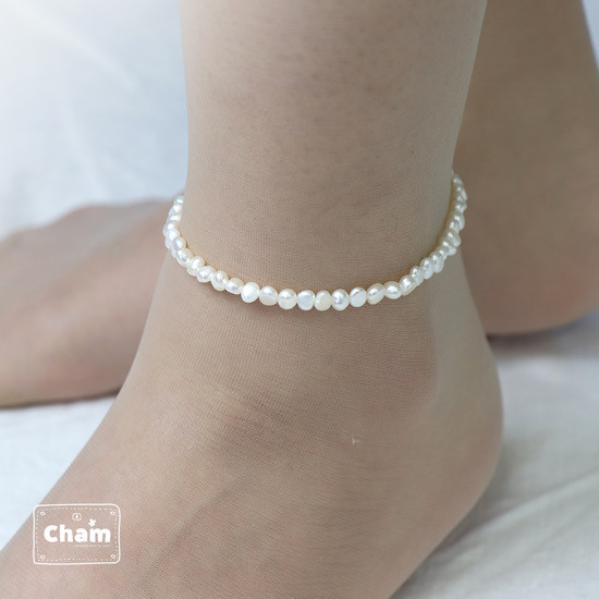 フランス製★JUSTINE CLENQUET★YOKO アンクレット 淡色パール Justine Clenquet - Pearl